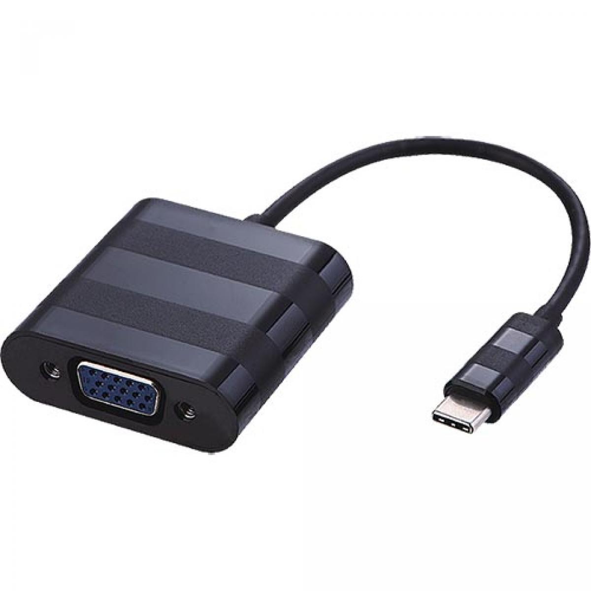 CNL 20cm USB-C VGA Bk Act Adp